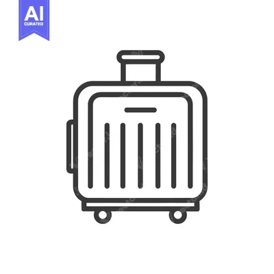 Aset desain premium: Minimalist Suitcase Icon: Travel, Luggage, and Adventure Symbol
