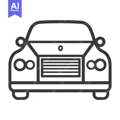 Simple illustration showing the front view of a motor vehicle