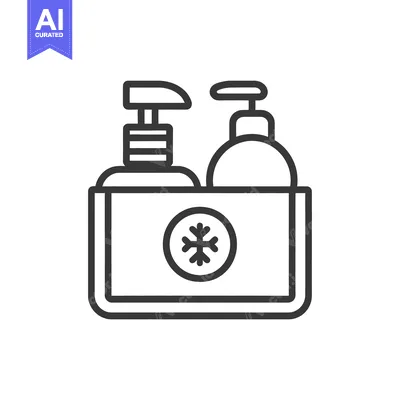 Premium design asset: A pair of pump bottles with a snowflake symbol on a container