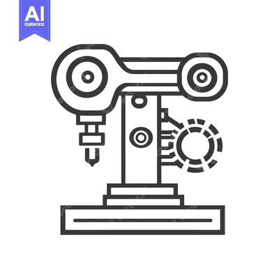 Aset premium populer: An abstract illustration of a robotic industrial assembly arm