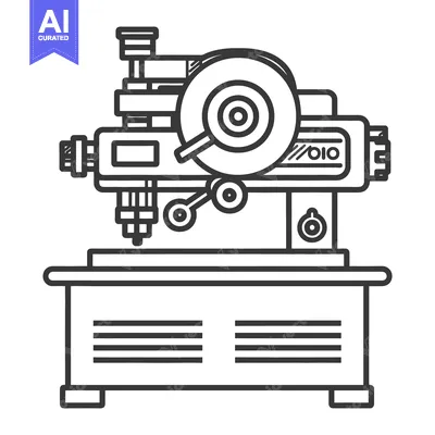 Premium design asset: Illustration of an industrial machine with a circular blade