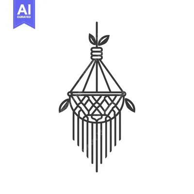 Macrame Hanging Decoration with Leaves and Tassels
