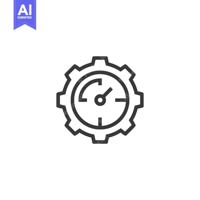Aset desain premium: Gear Clock Icon: Time Management, Productivity, and Efficiency Concept