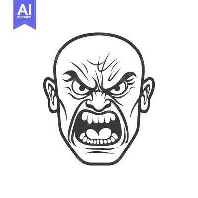 Popular premium asset: A bald head icon expressing strong rage and extreme anger