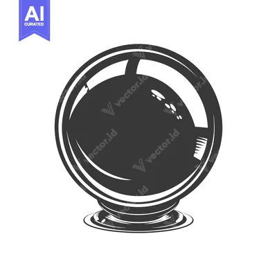 A detailed illustration of a transparent fortune telling sphere