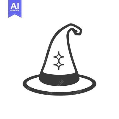Aset premium populer: An illustrated black and white pointed hat image is visible