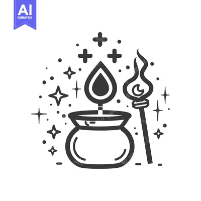 Aset desain premium: Illustration of magical candle and torch with star like decorations