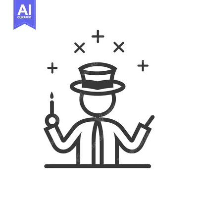 Premium design asset: An illustrated magician performing a simple magic trick with candle
