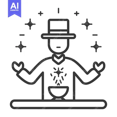 Aset premium populer: The magician performs a magic trick with a small bowl