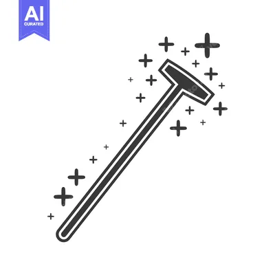 A stylized and magical wand with sparkling decorative embellishments