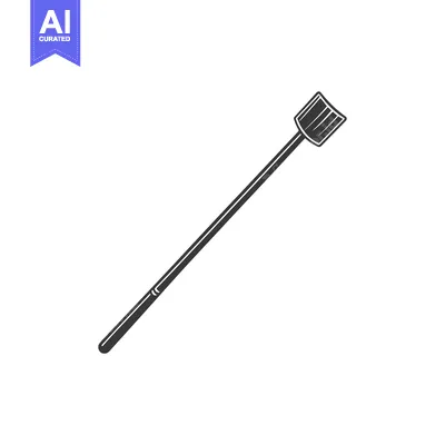 Aset desain premium: This is a simple image showing a long handled shovel