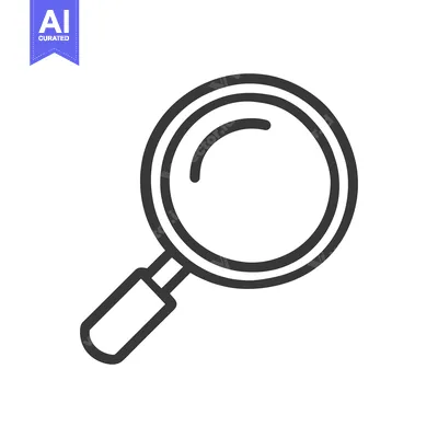 Premium design asset: Minimalist Magnifying Glass Icon: Sleek Line Art for Search and Discov