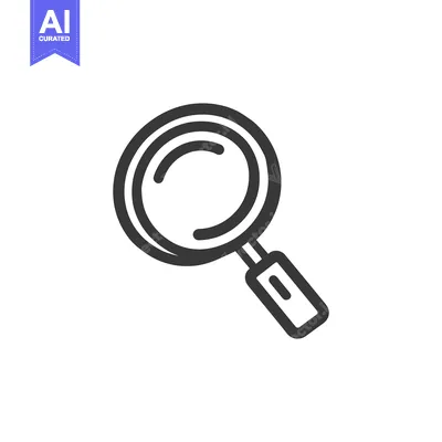 Aset premium populer: Minimalist Magnifying Glass Icon: Sleek Design for Search and Discover