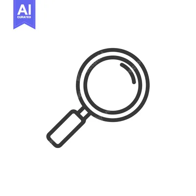 Aset premium populer: Sleek Magnifying Glass Icon: Minimalist Design for Search and Discover