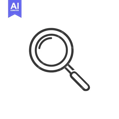 Aset desain premium: Minimalist Magnifying Glass Icon: Search, Discovery, and Exploration S