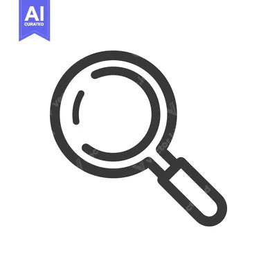 Aset desain premium: Sleek Magnifying Glass Icon: Minimalist Design for Search and Discover