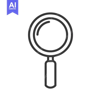 Aset premium populer: A simple and clear illustration of a magnifying glass icon
