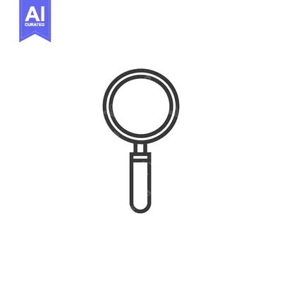 Popular premium asset: A simple black and white illustration of a magnifying glass