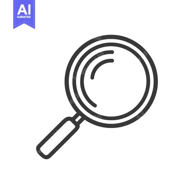 Aset premium populer: Minimalist Magnifying Glass Icon: Sleek Line Art for Search and Discov