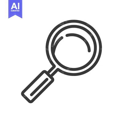 Aset premium populer: Sleek Magnifying Glass Icon: Minimalist Design for Search and Discover