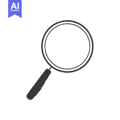 Popular premium asset: Minimalist Magnifying Glass Icon on White Background, Search Symbol