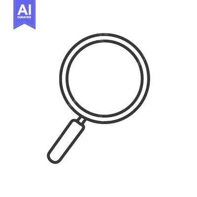 Premium design asset: Minimalist Magnifying Glass Icon: Sleek Design for Search and Discover