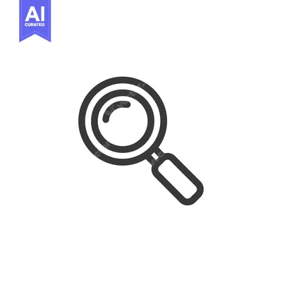 Aset premium populer: Sleek Magnifying Glass Icon: Minimalist Design for Search and Discover