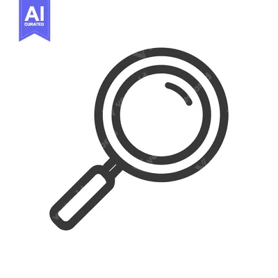 Premium design asset: Sleek Magnifying Glass Icon: Minimalist Design for Search and Discover