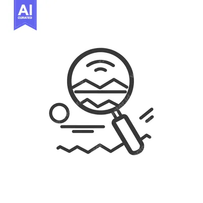 Magnifying Glass Enlarging a Line Graph with a Circle and Lines Below