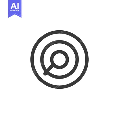 Premium design asset: Magnifying Glass Icon Inside Concentric Circles