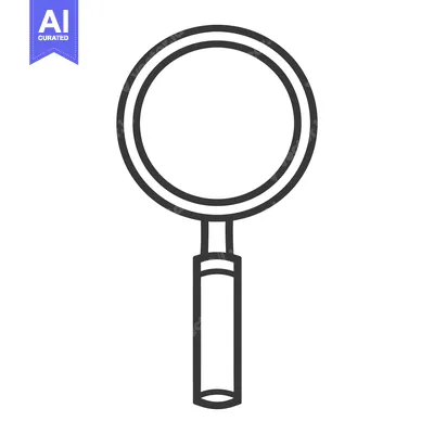 Aset premium populer: A simple illustration shows a magnifying glass with a handle