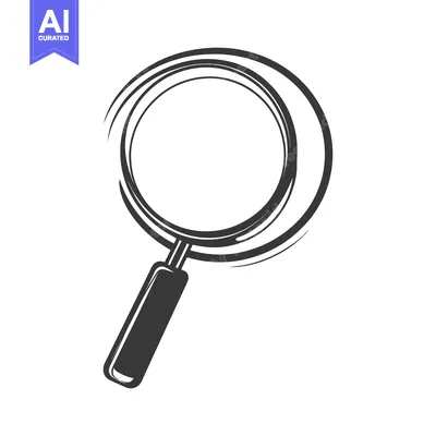 Simple black and white drawing of a magnifying glass