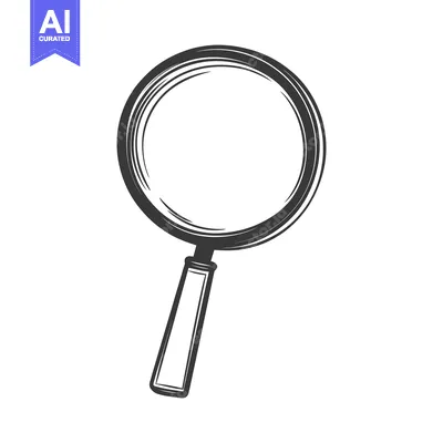 Aset desain premium: A hand drawn illustration shows a magnifying glass tool clearly