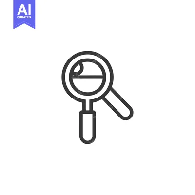Premium design asset: Magnifying Glass with a Horizontal Line Inside the Lens