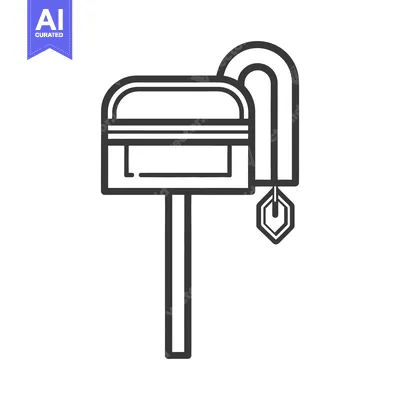 Aset desain premium: An illustration representing a mailbox used for receiving postal deliv