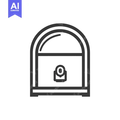 Premium design asset: A graphic illustration depicting a lock and a protective structure