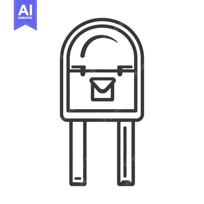 Aset premium populer: A black and white illustration of a mail delivery box