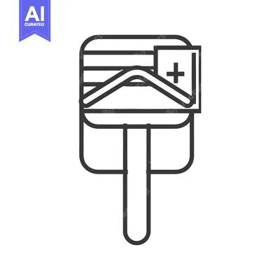 An outline drawing showing a medical kit with an envelope