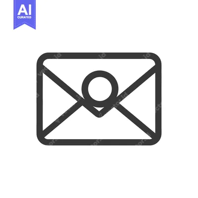 Aset premium populer: A simplified line drawing of a closed envelope icon