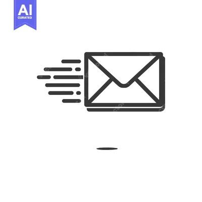 Premium design asset: Swift Email Delivery: Minimalist Icon with Motion Lines on White Backg