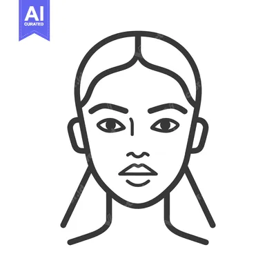 Popular premium asset: A simple black line illustration of a female face in profile