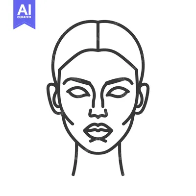 Aset desain premium: Simplified graphic representation of a persons facial features
