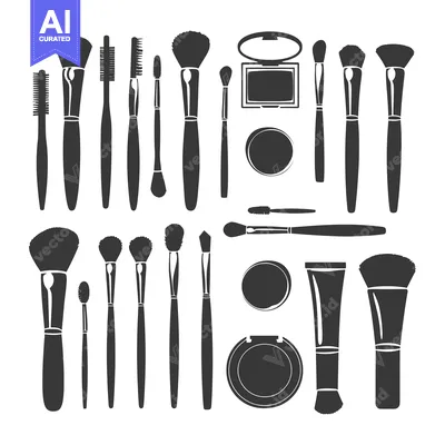 Makeup Brushes and Cosmetic Products Set