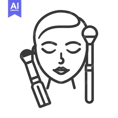 Popular premium asset: A stylized illustration of a face and two cosmetic brushes
