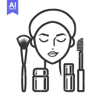 Popular premium asset: A minimalist illustration of a woman applying makeup to face