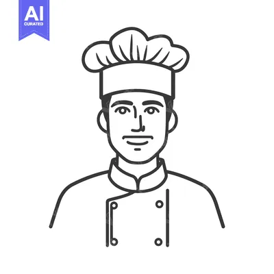 Aset premium populer: An illustrated image showing a chef wearing a tall white hat