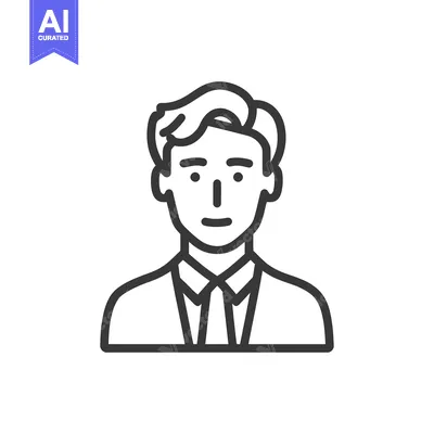 Aset premium populer: Minimalist Line Art Portrait of a Young Professional in Suit and Tie