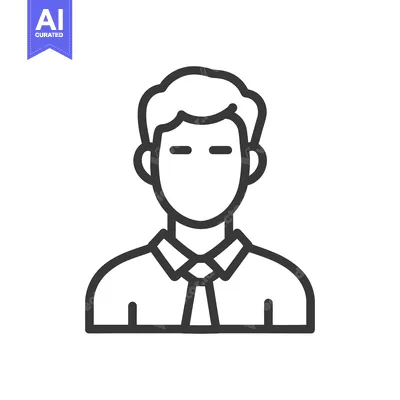 Aset premium populer: Minimalist Icon of a Man in Shirt and Tie, Faceless Portrait