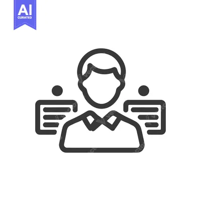 HR Manager Icon with Documents, Minimalist Design, Business Concept