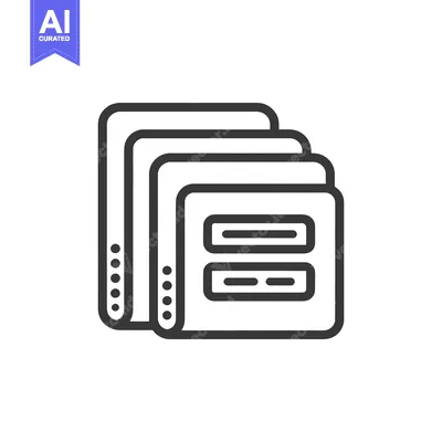 Stacked Document Icon: Minimalist Design with Rounded Corners and Data